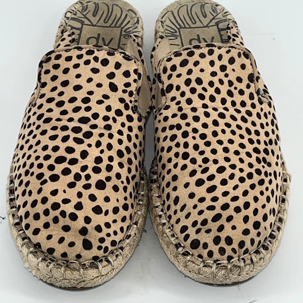 DV Dolce Vita Leopard Print Espadrille Mules Slip‎ On Flats Women Size 8